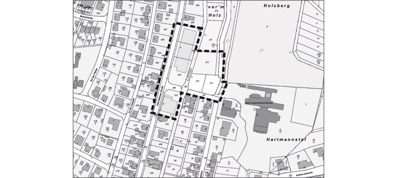 Übersichtskarte:    Lage des räumlichen Geltungsbereichs zum Bebauungsplan Nr. 25 „Stegwiese“
