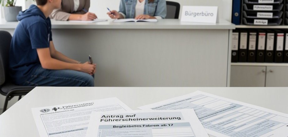 von links: Geschäftsführer der Firma schwa-medico Dr. Pierenkemper und Bürgermeister Jürgen Mock mit dem Testpersonal